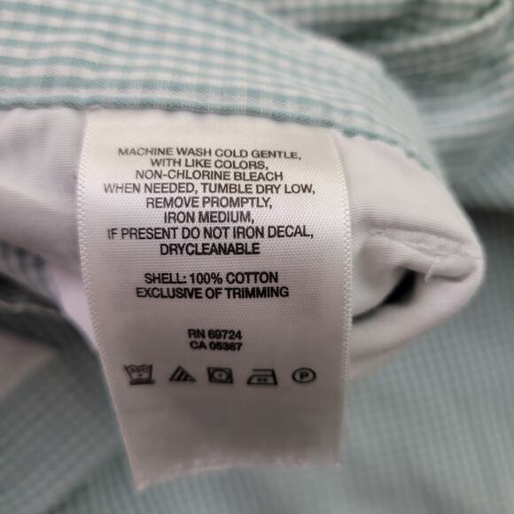 Columbia Check Shorts Mens 34W 10L Flat Front Chino Pockets Golf Green White - Picture 3 of 7